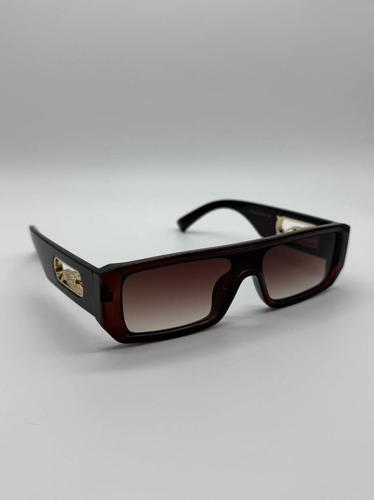 Designer Cheetah Design Sunglasses Dark Transparent Tint