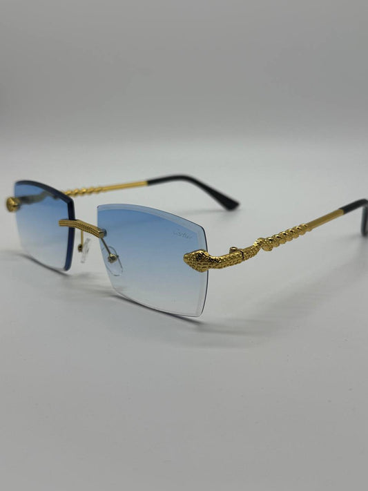 Designer Blue Lens Snake Design Sunglasses